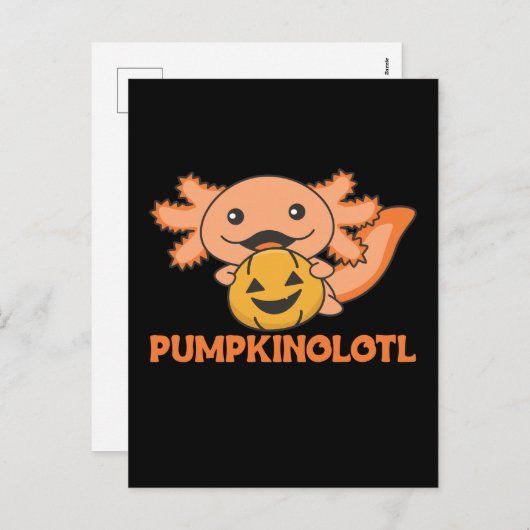 Pompoen Axolotl houdt van leuke dieren voor Hallow Feestdagenkaart (Voorkant / Achterkant)
