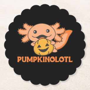 Pompoen Axolotl houdt van leuke dieren voor Hallow Kartonnen Onderzetters