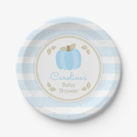 Pompoen Baby Boy Douche Papier Bord (Voorkant)