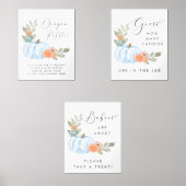 Pompoen Baby Boy Douche Spelletjes Favorieten Post Muurkunst Sets (Voorkant)