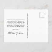 Pompoen Baby Jongen Douche Dank u Briefkaart (Achterkant)