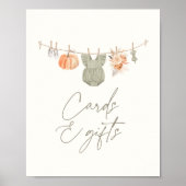 Pompoen Baby Kleding Baby shower Kaarten en Gesche Poster (Voorkant)