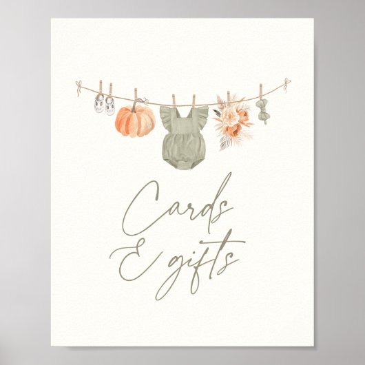 Pompoen Baby Kleding Baby shower Kaarten en Gesche Poster (Voorkant)