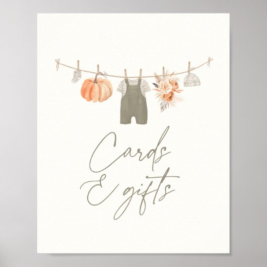 Pompoen Baby Kleding Baby shower Kaarten en Gesche Poster (Voorkant)