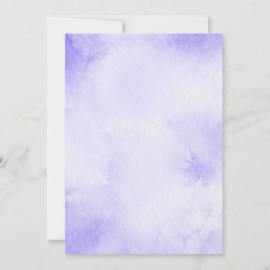 Pompoen Baby Meisje Douche Paarse Bloemen Elegant Kaart (Achterkant)