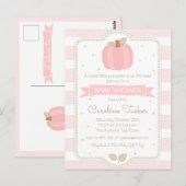 pompoen baby meisje roze Baby shower uitnodiging (Voorkant / Achterkant)