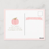 pompoen baby meisje roze Baby shower uitnodiging (Achterkant)