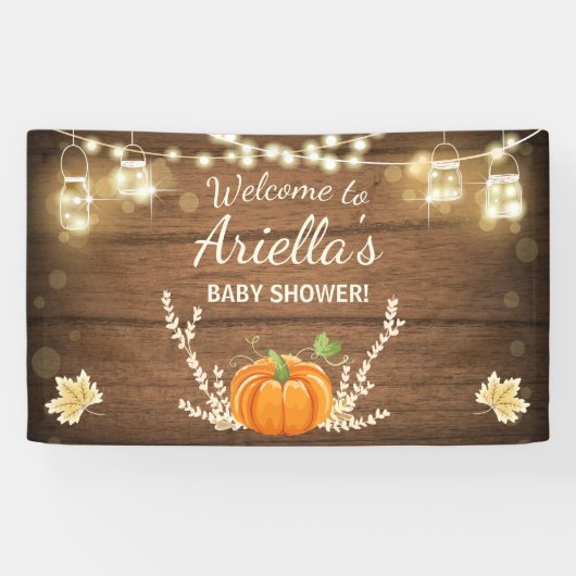 Pompoen Baby shower Achtergrond Banner Herfst Herf (Horizontaal)
