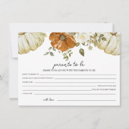 Pompoen Baby shower Advies voor de Ouders Kaart