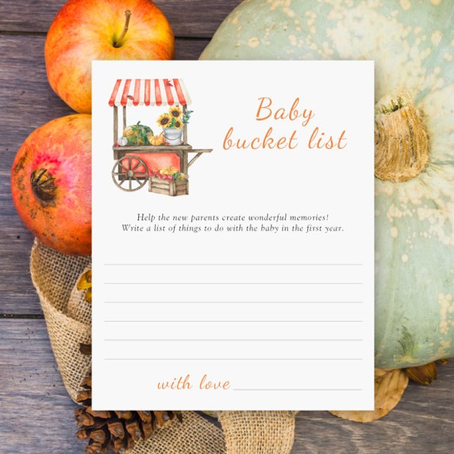 Pompoen baby shower - Baby bucket list spel (Creator heeft geüpload)