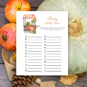 Pompoen baby shower - Baby naam race spel