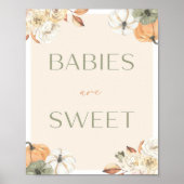 Pompoen Baby shower baby's zijn zoet Poster (Voorkant)