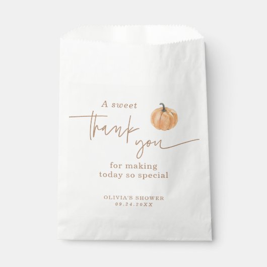 Pompoen Baby shower Bedankt Favorieten, Herfst Bab Bedankzakje (Voorkant)