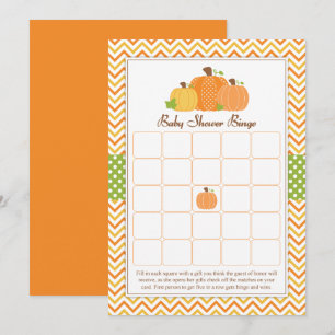 Pompoen Baby shower Bingo Kaart