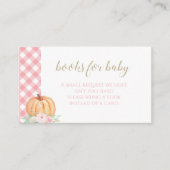 Pompoen Baby shower Bloemen geruite Boeken voor ba Informatiekaartje (Voorkant)