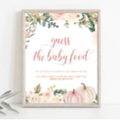 Pompoen Baby shower Bloemen Raad de Baby Eten Poster