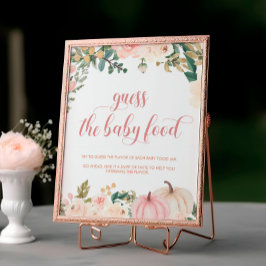 Pompoen Baby shower Bloemen Raad de Baby Eten Poster