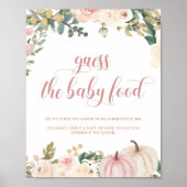 Pompoen Baby shower Bloemen Raad de Baby Eten Poster (Voorkant)