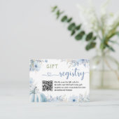 Pompoen Baby shower Blue Boy Gift Registry Kaart (Staand voorkant)