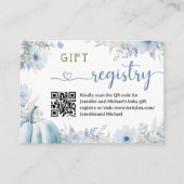 Pompoen Baby shower Blue Boy Gift Registry Kaart (Voorkant)