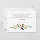 pompoen Baby shower blush roze en goud dank u Bedankkaart (Achterkant)