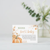 Pompoen Baby shower Blush Roze Herfst Boeken voor Informatiekaartje (Staand voorkant)