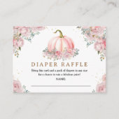 Pompoen Baby shower Blush Roze Herfst Luier Raffle Informatiekaartje (Voorkant)