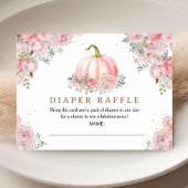 Pompoen Baby shower Blush Roze Herfst Luier Raffle Informatiekaartje