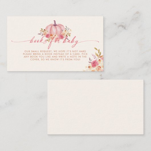 Pompoen Baby shower Boek aanvraag Behuizing Kaart (Voorkant / Achterkant)
