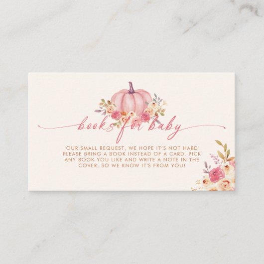 Pompoen Baby shower Boek aanvraag Behuizing Kaart (Voorkant)