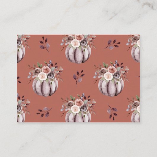 Pompoen Baby shower Boek aanvraag Behuizing Kaart (Achterkant)