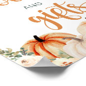 Pompoen Baby shower boeken en geschenken teken Poster (Hoek)