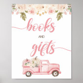 Pompoen Baby shower boeken en geschenken teken Poster (Voorkant)