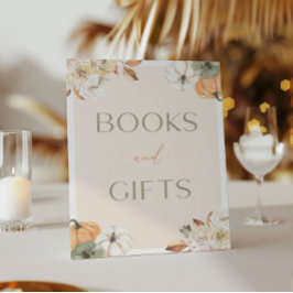 Pompoen Baby shower boeken en geschenken teken Poster