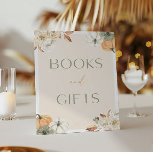 Pompoen Baby shower boeken en geschenken teken Poster