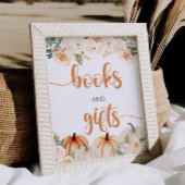 Pompoen Baby shower boeken en geschenken teken Poster