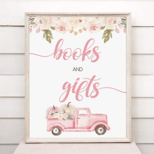 Pompoen Baby shower boeken en geschenken teken Poster