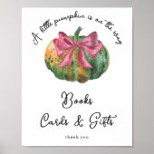 Pompoen baby shower Boeken kaarten en geschenken Poster (Voorkant)
