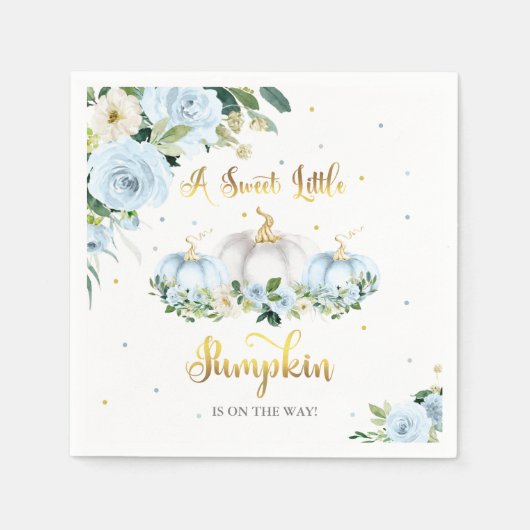 Pompoen Baby shower Boy Herfst Pompoen Servet (Voorkant)