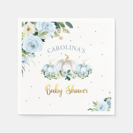 Pompoen Baby shower Boy Herfst Pompoen Servet (Voorkant)