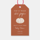 Pompoen Baby shower Champagne Fles Cadeaulabel (Voorkant)