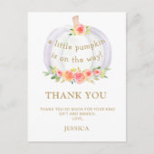 Pompoen Baby shower Dank u Briefkaart (Voorkant)