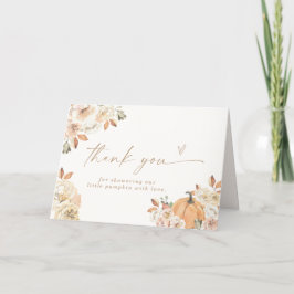 Pompoen Baby shower Dank u kaart, Boho Herfst Baby Bedankkaart