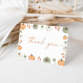 Pompoen Baby shower Dank u kaart, Boho Herfst Baby Bedankkaart