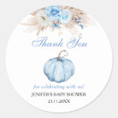 Pompoen Baby shower Dank u Ronde Sticker (Voorkant)
