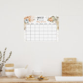 Pompoen Baby Shower Datum Raden Kalender Poster (Keuken)