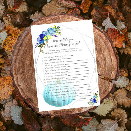 Pompoen Baby shower die mama het beste kent | Blau Kaart