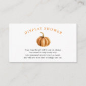 Pompoen Baby shower Display Douche insert kaart (Voorkant)
