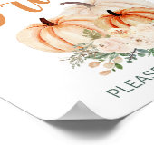 Pompoen Baby shower Drinken Teken Poster (Hoek)