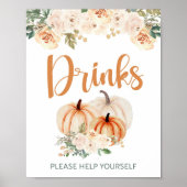 Pompoen Baby shower Drinken Teken Poster (Voorkant)